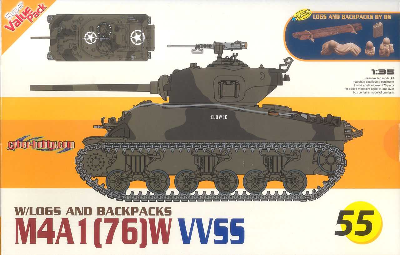 Modelkit tank 9155 - M4A1(76)W VVSS 1:35