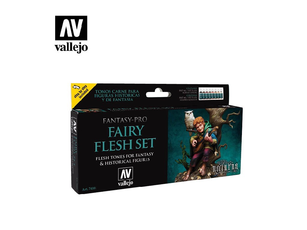 Vallejo Pro Nocturna 8 Color Set 74101 Fairy Flesh Set (8)