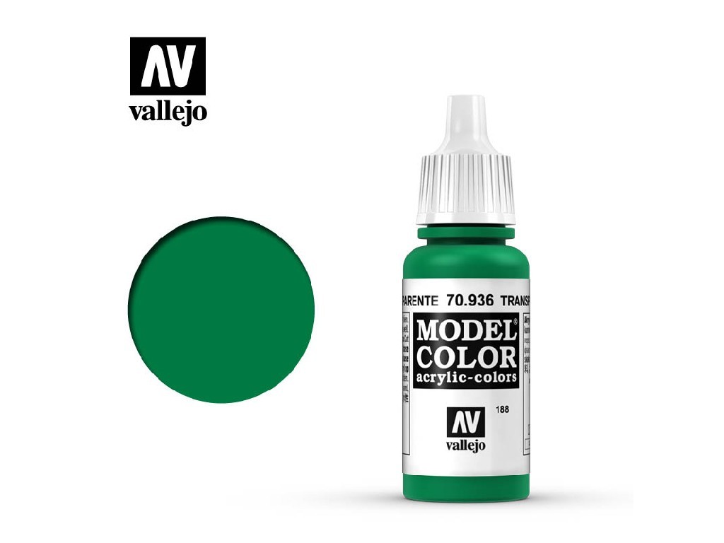 Akrylová barva Vallejo Model Color 70936 Transparent Green (17ml)