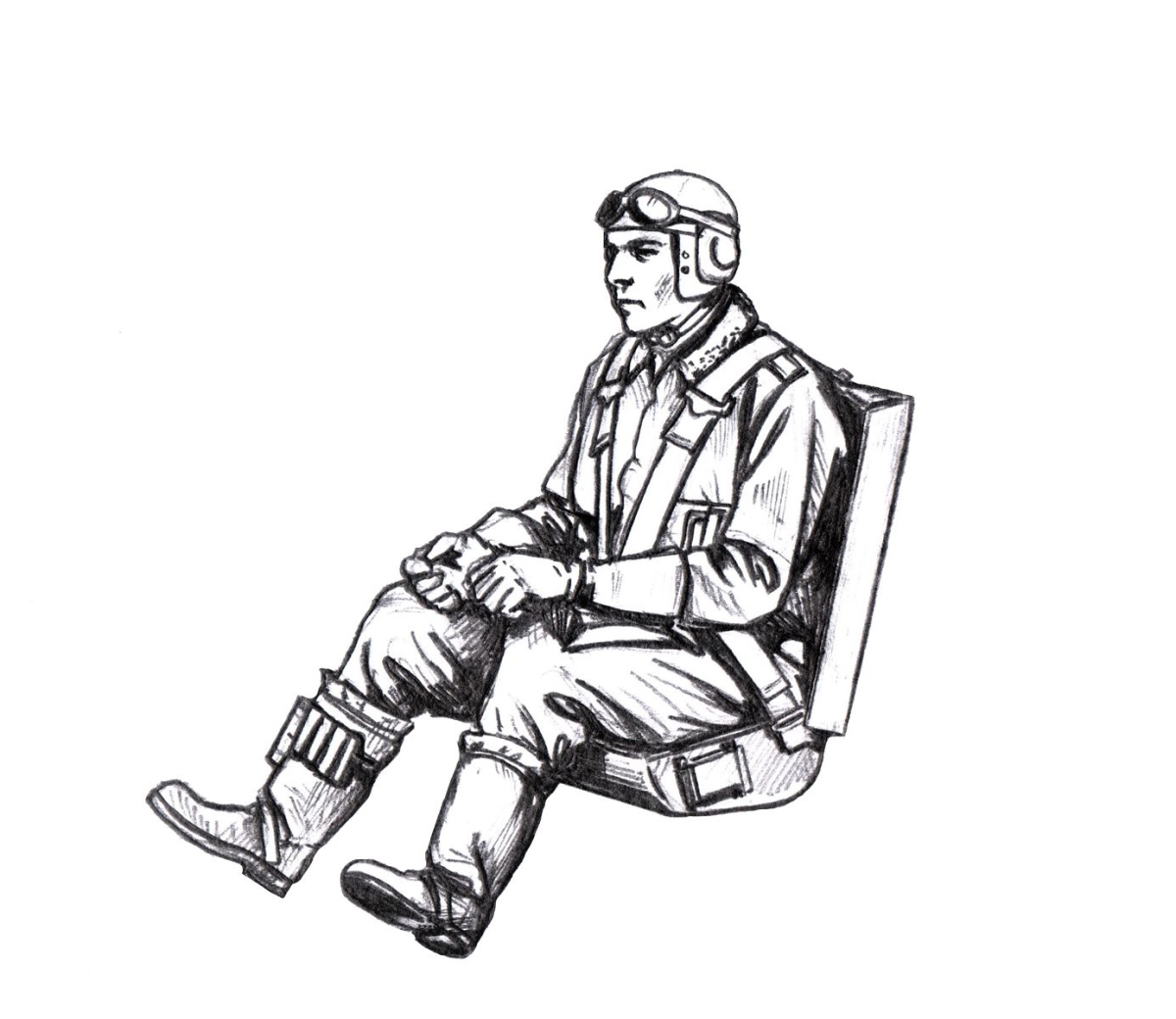 1/48 Bf 109G German Pilot, seated (for Eduard kits)