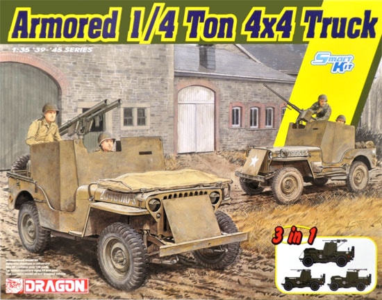 Model Kit military 6727 - Armored 1/4-Ton 4x4 Truck 3v1 (1:35)