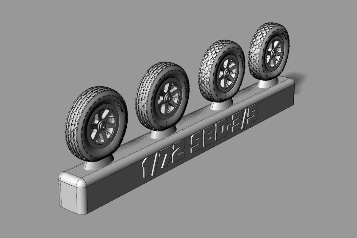 1/72 SBD Dauntless Wheels Resin wheels