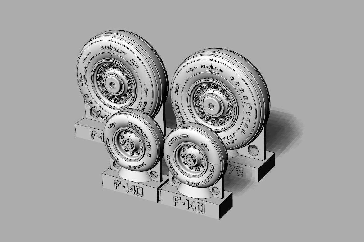 1/72 F-14D Tomcat Wheels set Resin wheels