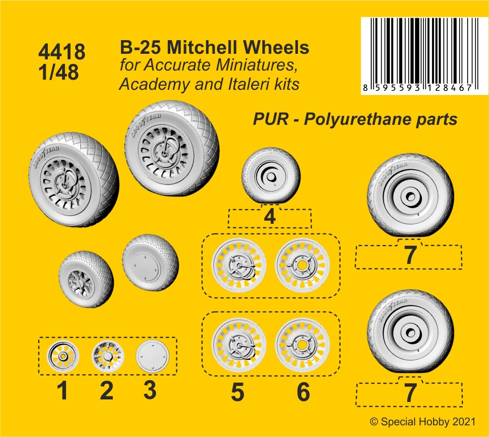 1/48 B-25 Mitchell Wheels - CMK