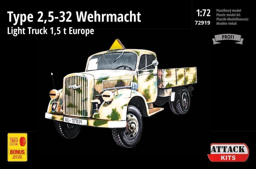 1/72 Type 2,5-32 Wehrmacht Light Truck 1,5 t Europe (PE exterior set, resin alternative wheels)