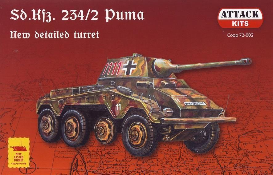 1/72 Sd. Kfz. 234 Puma detailed (resin detailed turret, metal MG, two figurins)