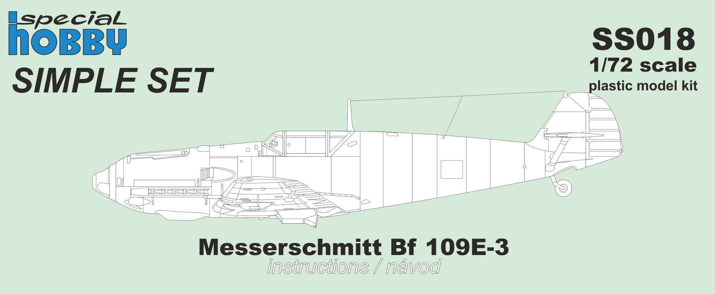 Plastikový model letadla 1/72 Messerschmitt Bf 109E-3 / Simple Set