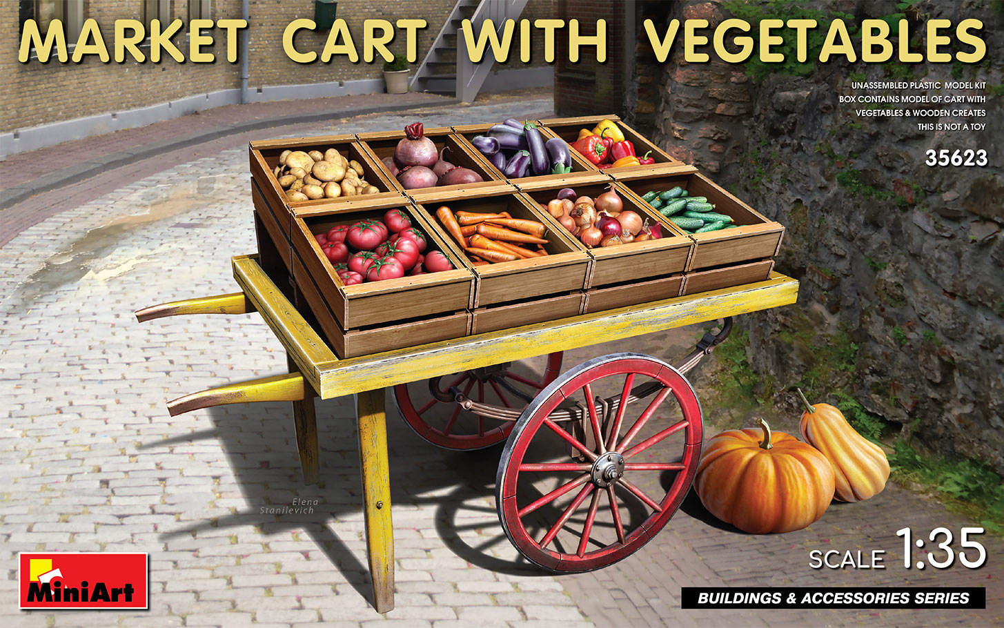 1/35 Market Cart with Vegetables - Miniart