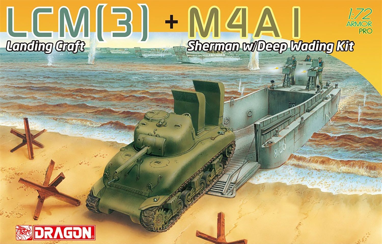 1/72 LCM(3) + M4A1 Sherman w/Deep Wading Kit - Dragon