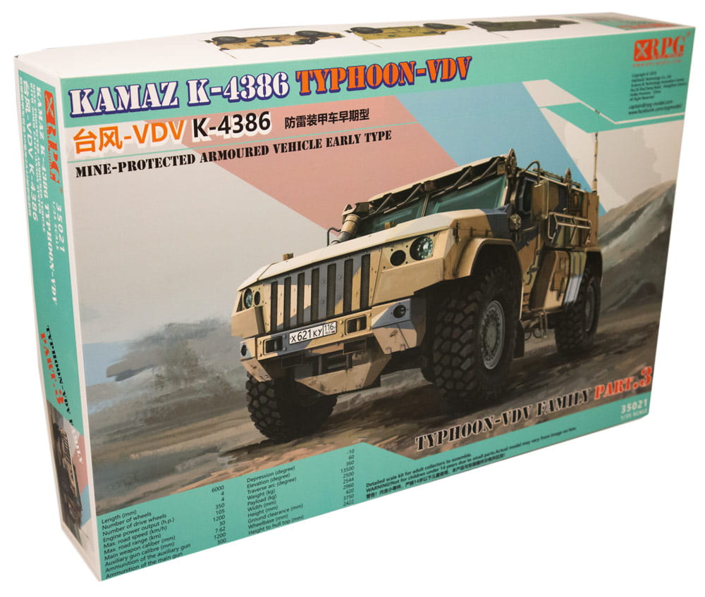 1/35 KAMAZ K-4386 Typhoon-VDV Mine-Protected Armoured Vehicle Early Typ - RPG Model