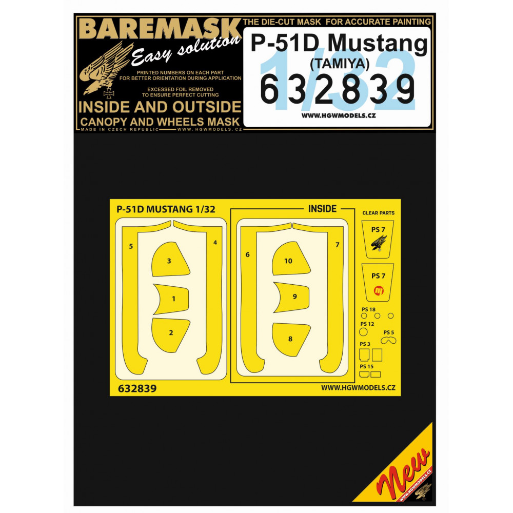 1/32 P-51D MUSTANG mask for Tamiya