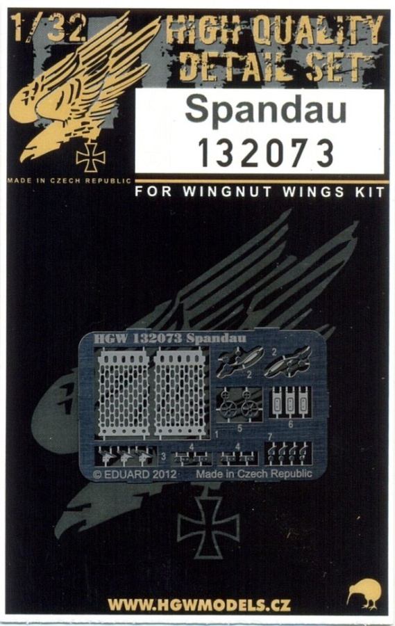 1/32 Spandau (machine gun) - Photo-etched Sets  - for various Wingnut Wings kits