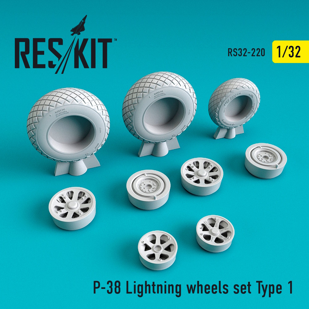 1/32 P-38 Lightning wheels set Type 1 