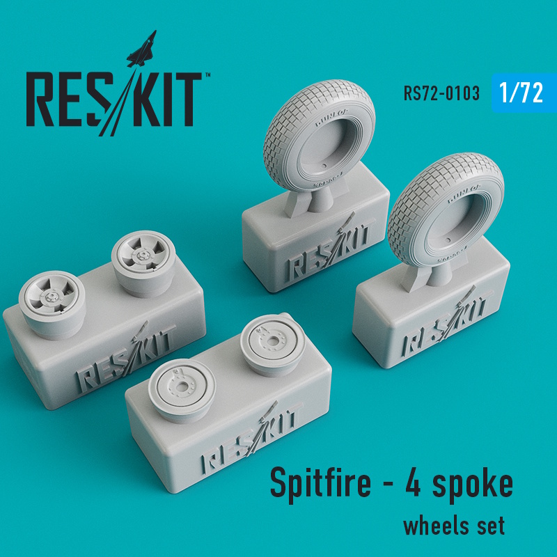 1/72 Spitfire - 4 spoke wheels set