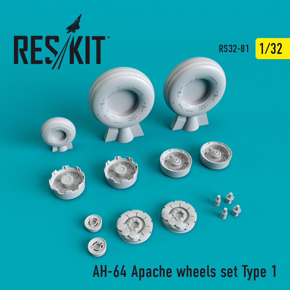 1/32 AH-64 Apache wheels set Type 1