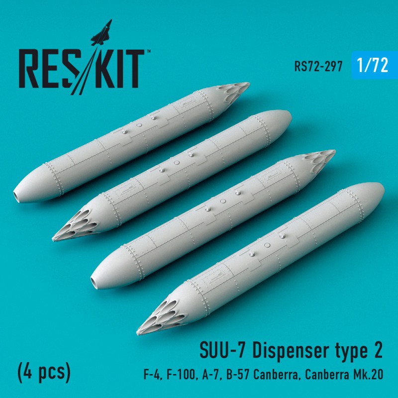 1/72 SUU-7 Dispenser type 2 (4 pcs) (F-4, F-100, A-7, B-57 Canberra, Canberra Mk.20)