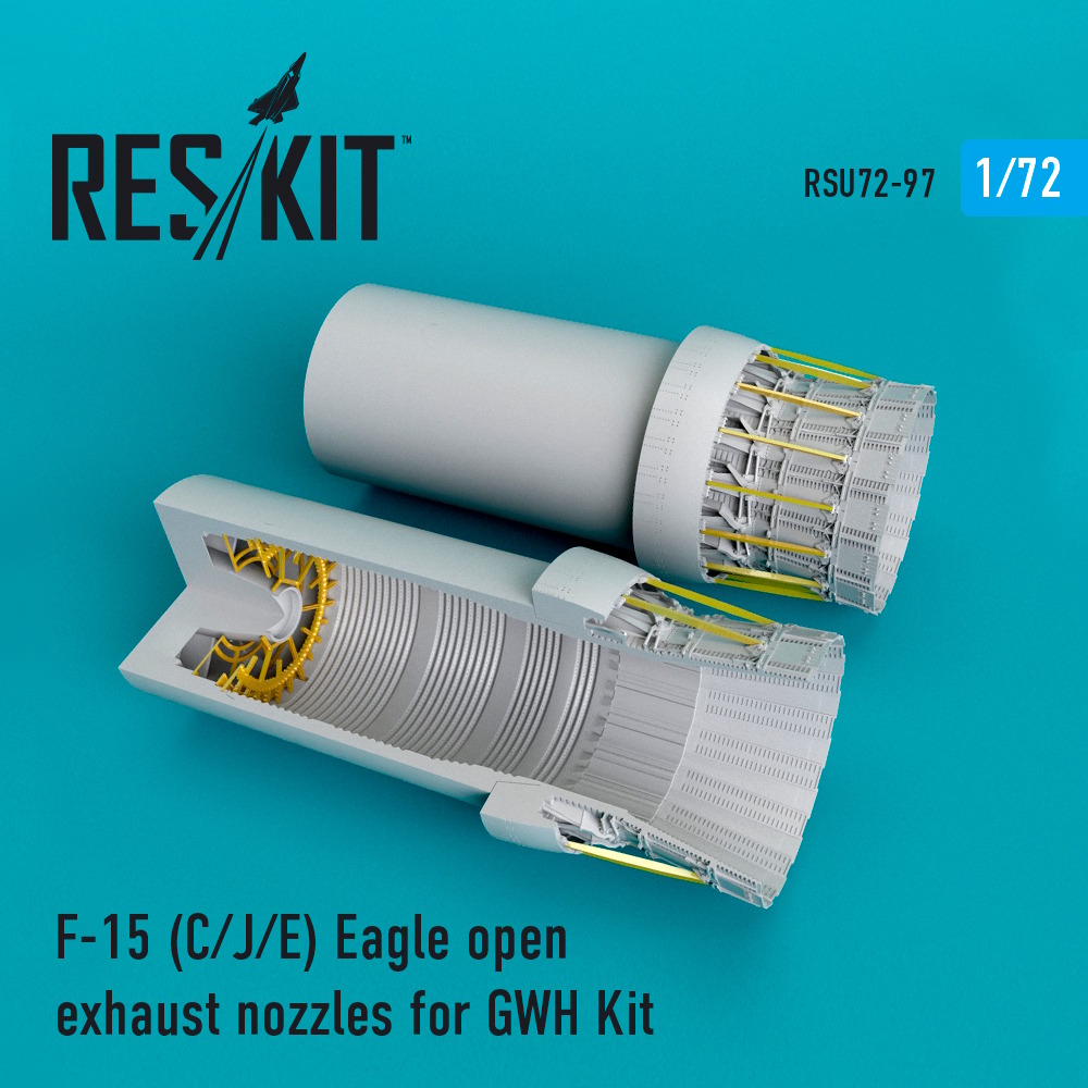 1/72 F-15 (C/J/E) Eagle open exhaust nozzles for GWH Kit