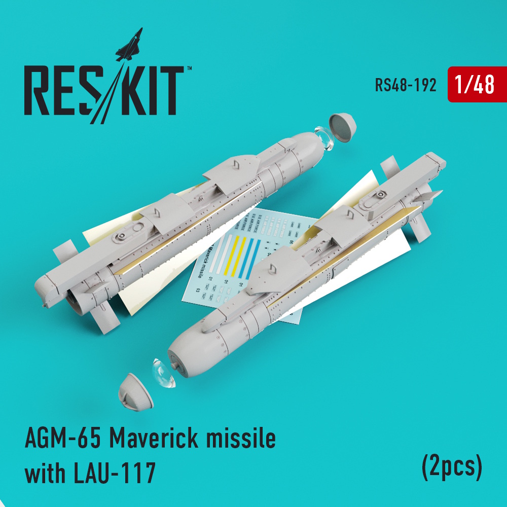 1/48 AGM-65 Maverick missile with LAU-117  (2pcs)AV-8b, A-10, F-16, F-18)