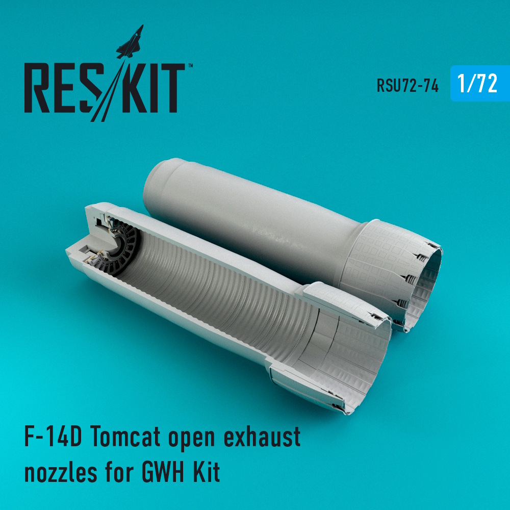 1/72 F-14D Tomcat open exhaust nozzles for GWH Kit