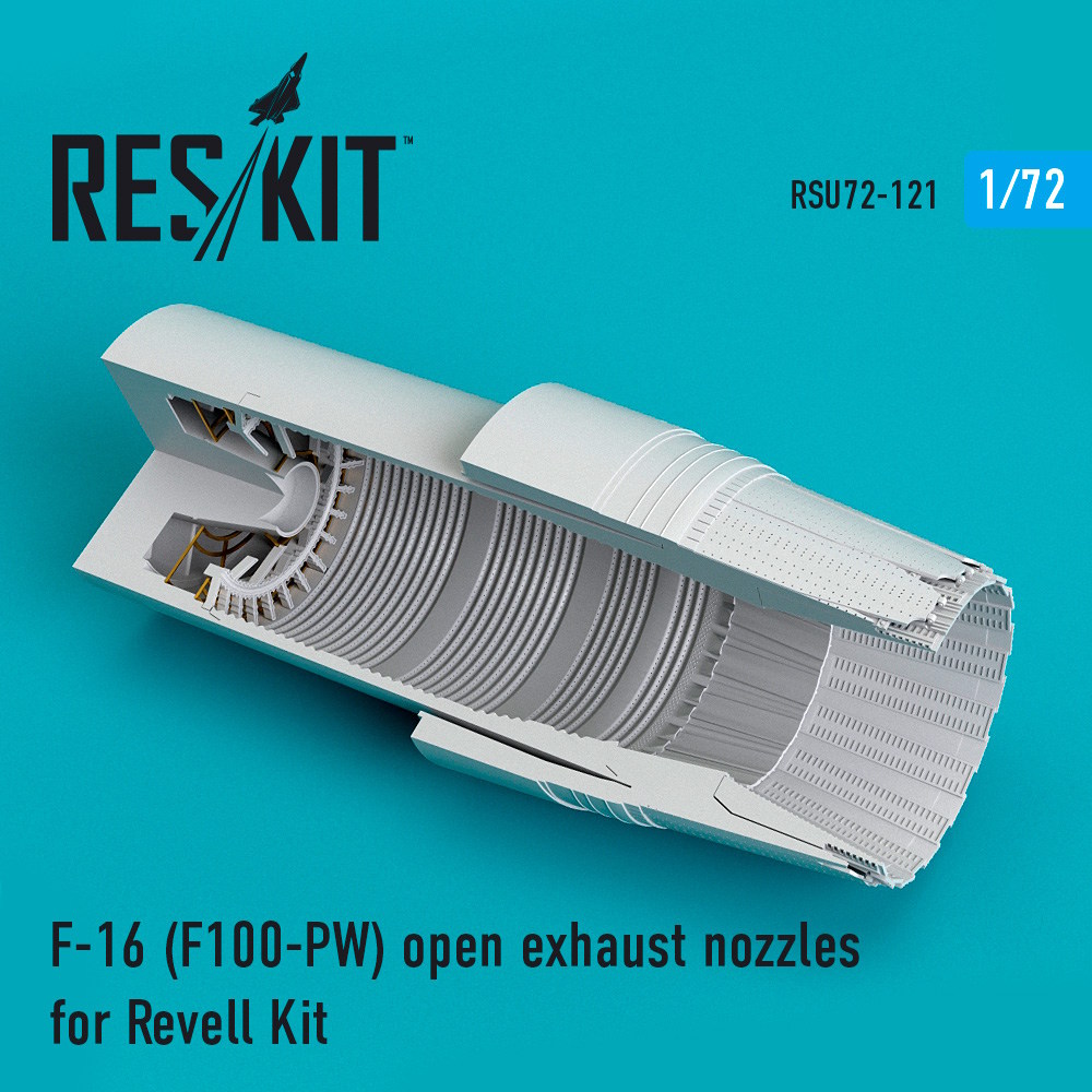 1/72 F-16 (F100-PW) open exhaust nozzles for Revell Kit