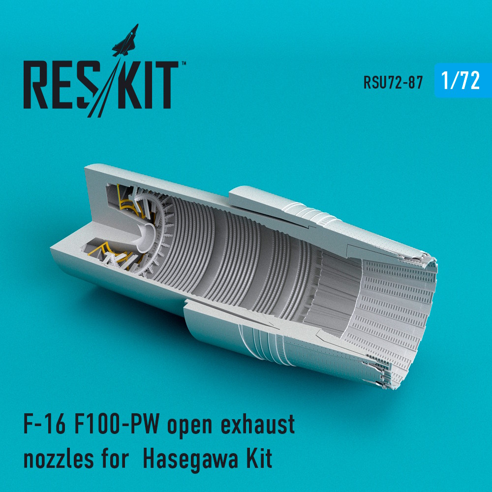 1/72 F-16 F100-PW open exhaust nozzles for  Hasegawa Kit