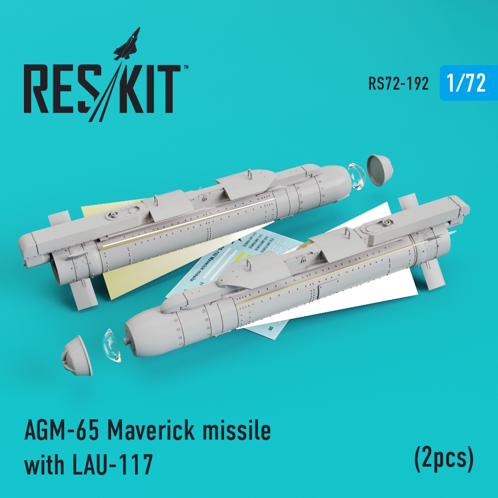 1/72 AGM-65 Maverick missile with LAU-117  (2pcs) AV-8b, A-10, F-16, F-18)