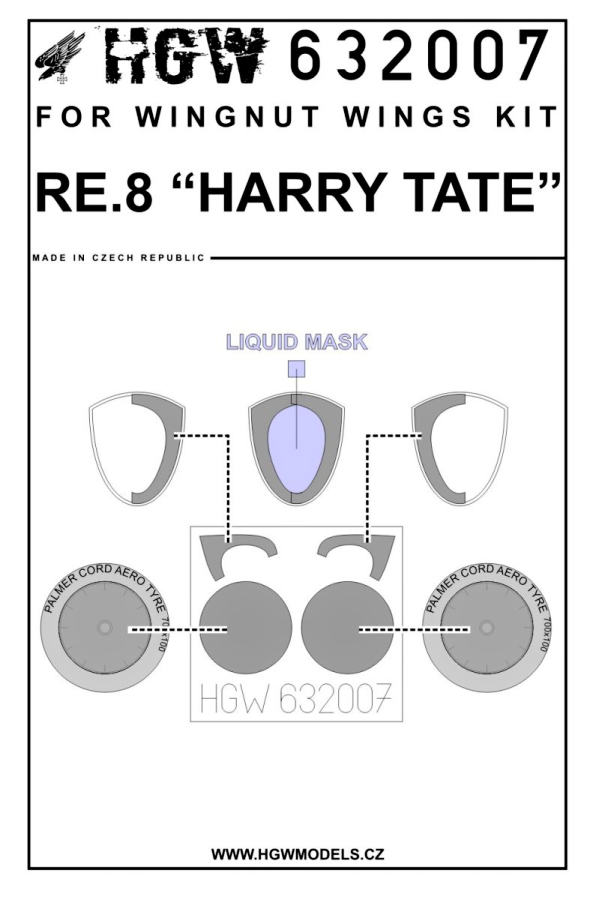 1/32 RE.8 Harry Tate - Masks - Wingnut Wings