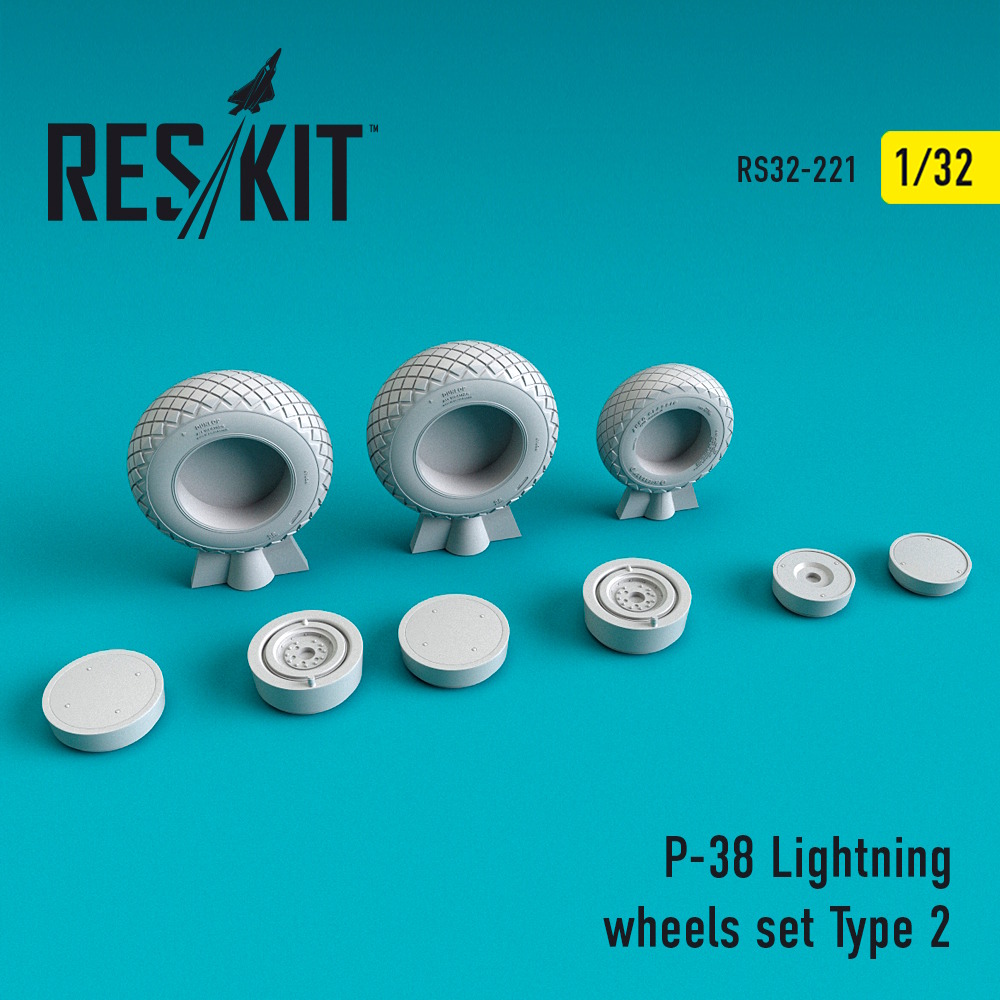 1/32 P-38 Lightning wheels set Type 2 