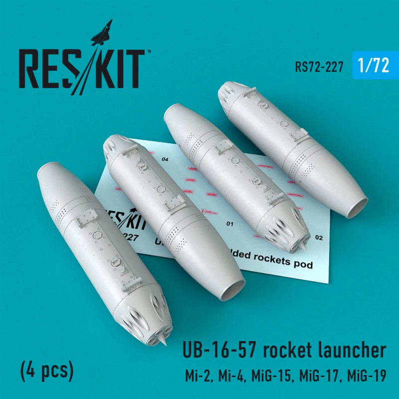 1/72 UB-16-57 rocket launcher (4 pcs) Mi-2, Mi-4, MiG-15, MiG-17, MiG-19