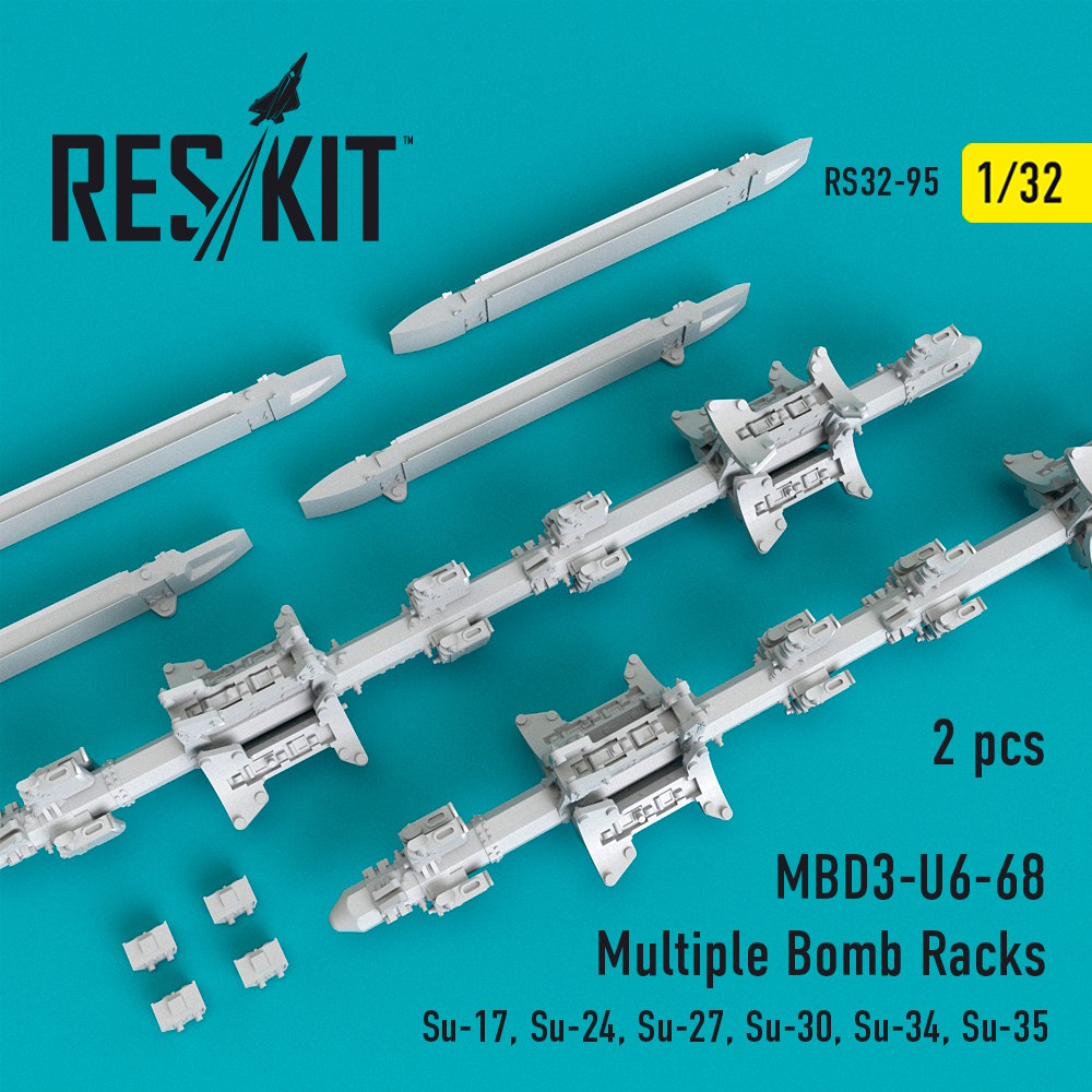 1/32 MBD3-U6-68 Multiple Bomb Racks (2 pcs)  (Su-17, Su-24, Su-27, Su-30, Su-34, Su-35) 