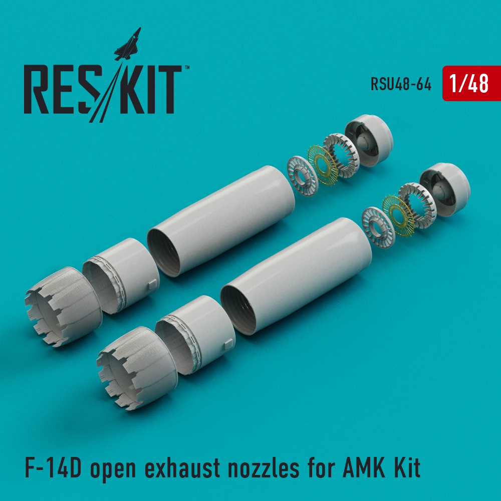 1/48 F-14D Tomcat open exhaust nozzles for AMK Kit