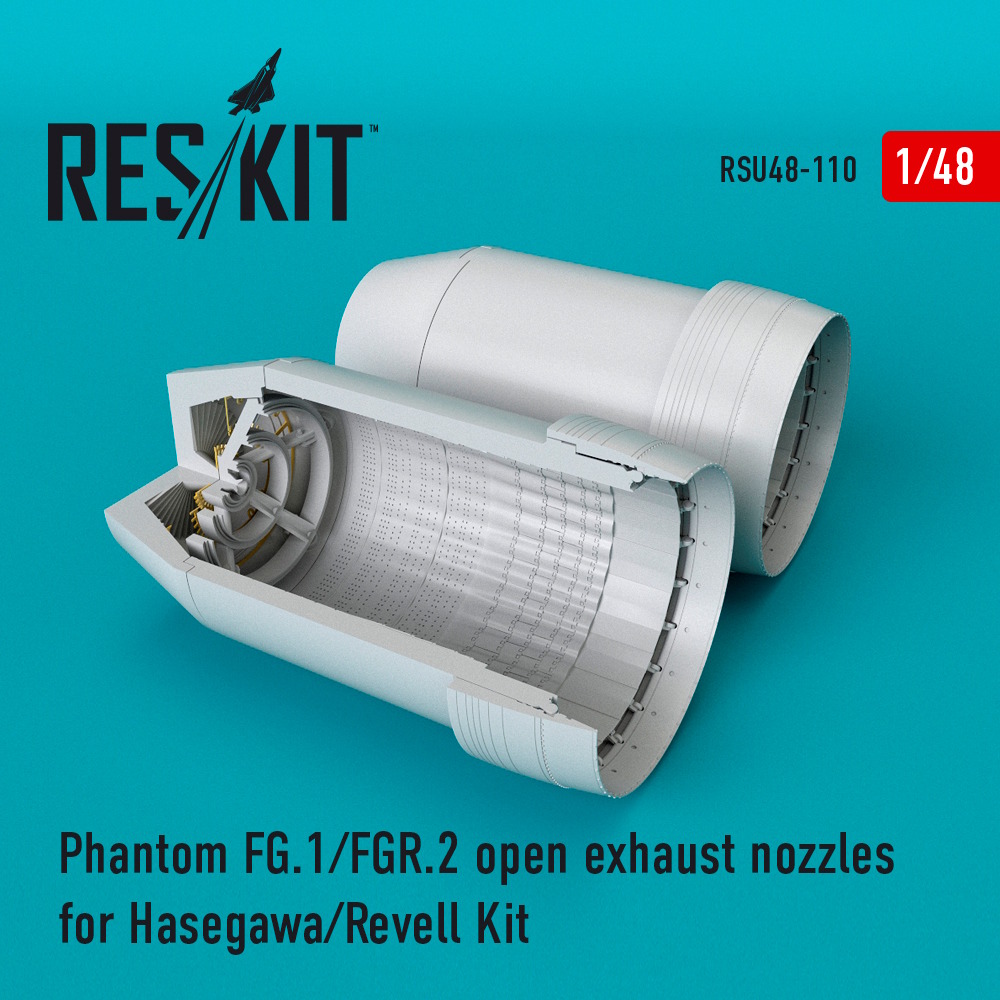 1/48 Phantom (FG.1/FGR.2) open exhaust nozzles for Hasegawa/Revell Kit 