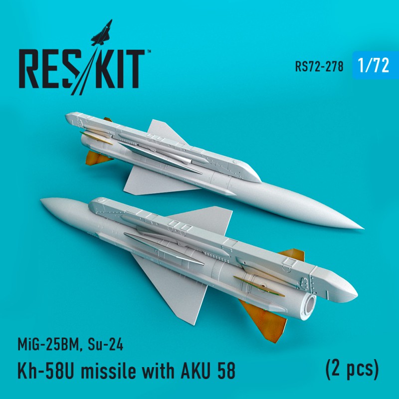 1/72 Kh-58U missile with AKU 58 (2 pcs) (MiG-25BM, Su-24)-