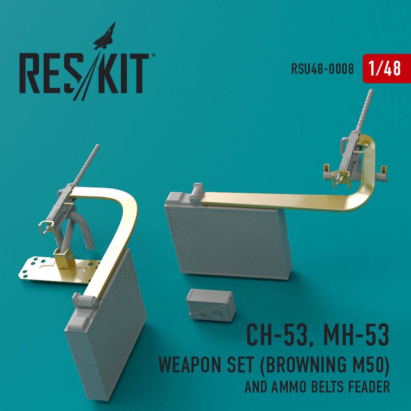 1/48 CH-53, MH-53 Weapon Set (Browning M50) and Ammo belts feader