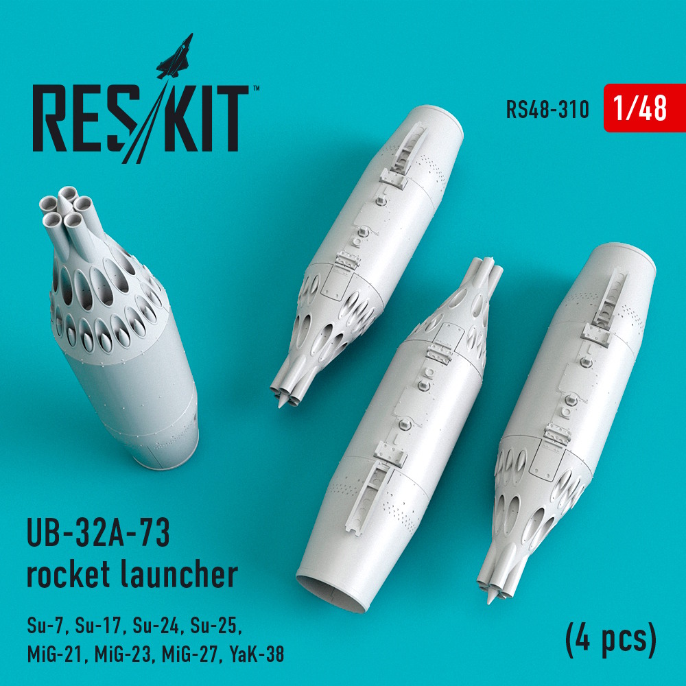 1/48 UB-32A-73 rocket launcher (4 pcs) (Su-7,Su-17,Su-24,Su-25,MiG-21,MiG-23,MiG-27,YaK-38)