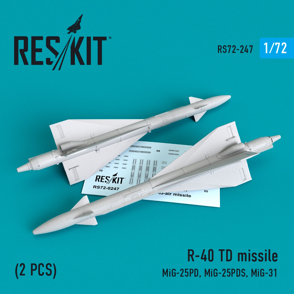 1/72 R-40 TD missile (2 PCS) (MiG-25PD,Mig-25PDS, MiG-31)