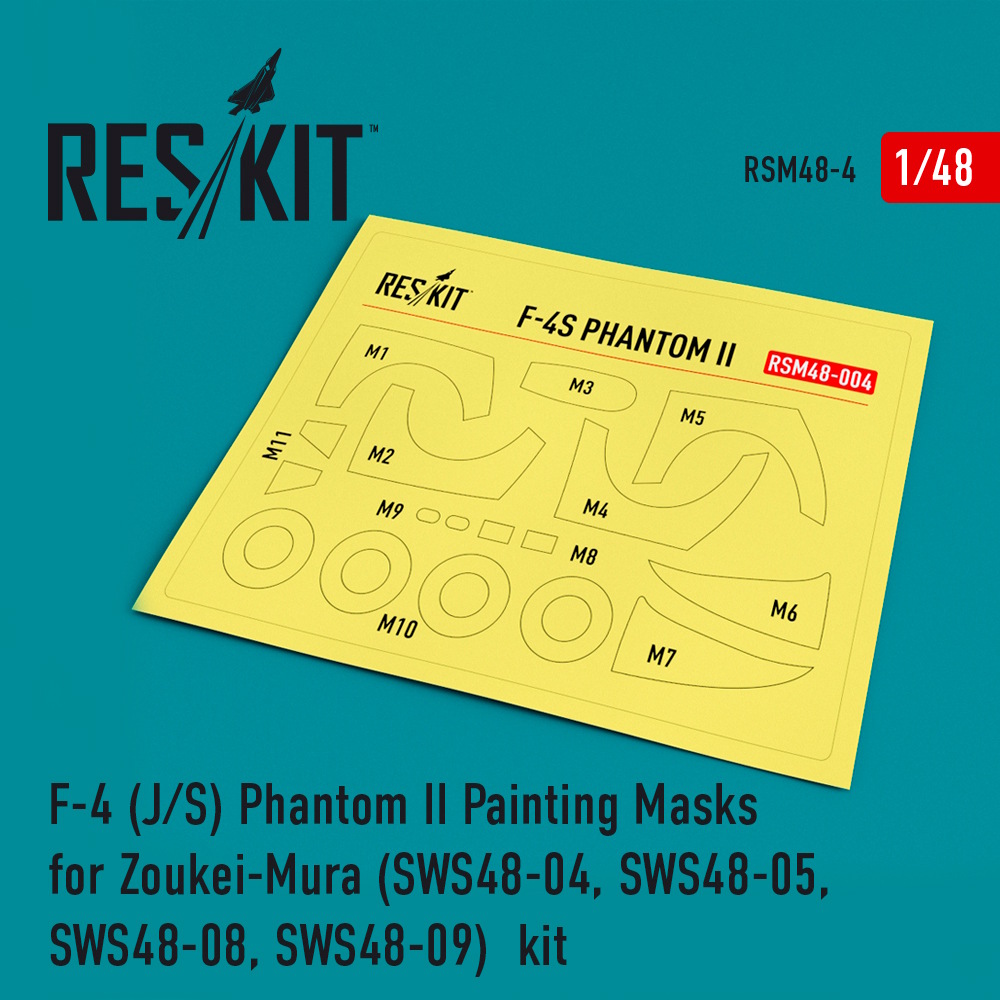 1/48 F-4 (J/S) Phantom II Painting Masks for Zoukei-Mura (SWS48-04, SWS48-05, SWS48-08, SWS48-09)  k