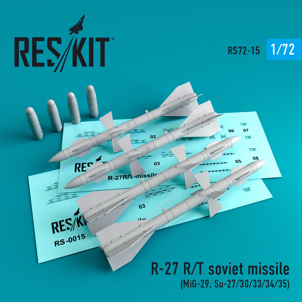 1/72 R-27 R soviet missile (4 pcs) (Mig-29, Su-27/30/33/34/35)