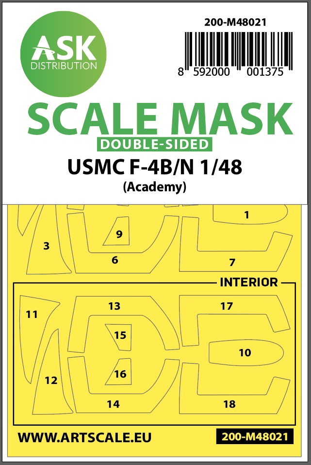 1/48 USMC F-4B/N double-sided painting mask for Academy