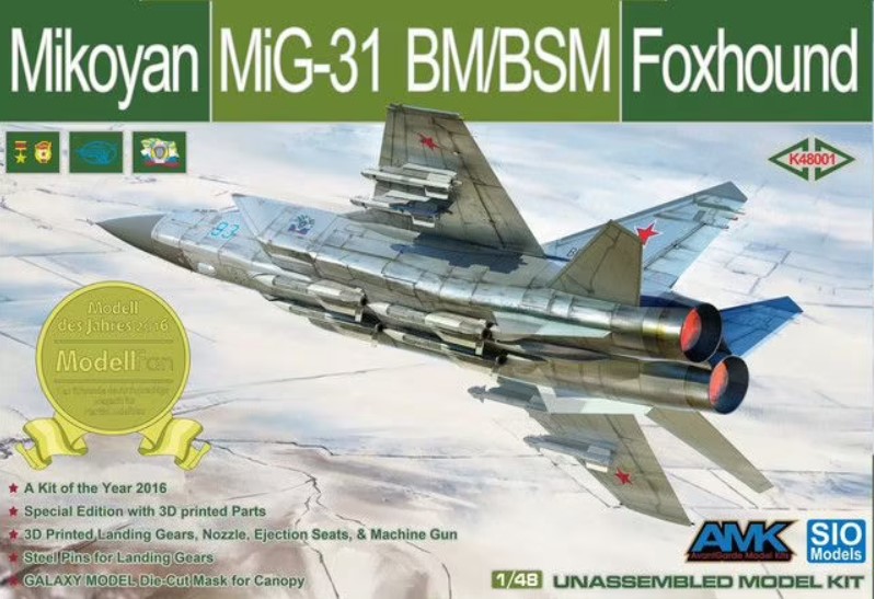 Plastikový model letadla 1/48 Mikoyan MiG-31 BM/BSM Foxhound - AMK