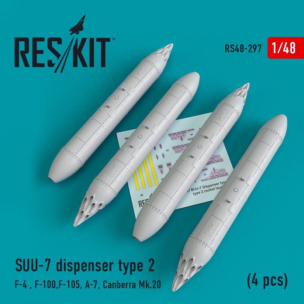 1/48 SUU-7 dispenser type 2 (4 pcs)(F-4, F-100, F-105, A-7, Canberra Mk.20)