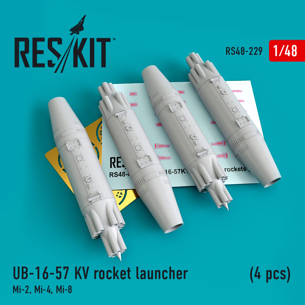 1/48 UB-16-57 KV rocket launcher (4 pcs) Mi-2, Mi-4, Mi-8