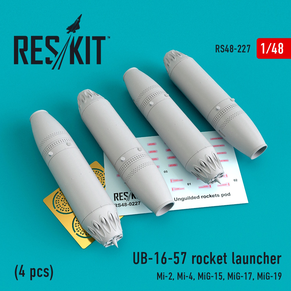 1/48 UB-16-57 rocket launcher (4 pcs) Mi-2, Mi-4, MiG-15, MiG-17, MiG-19