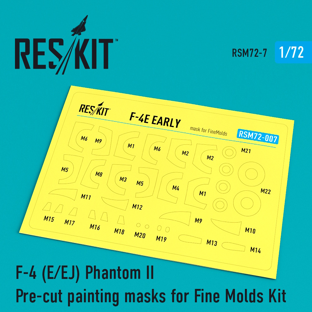 1/72 F-4 (E/EJ) Phantom II Pre-cut painting masks for Fine Molds Kit 