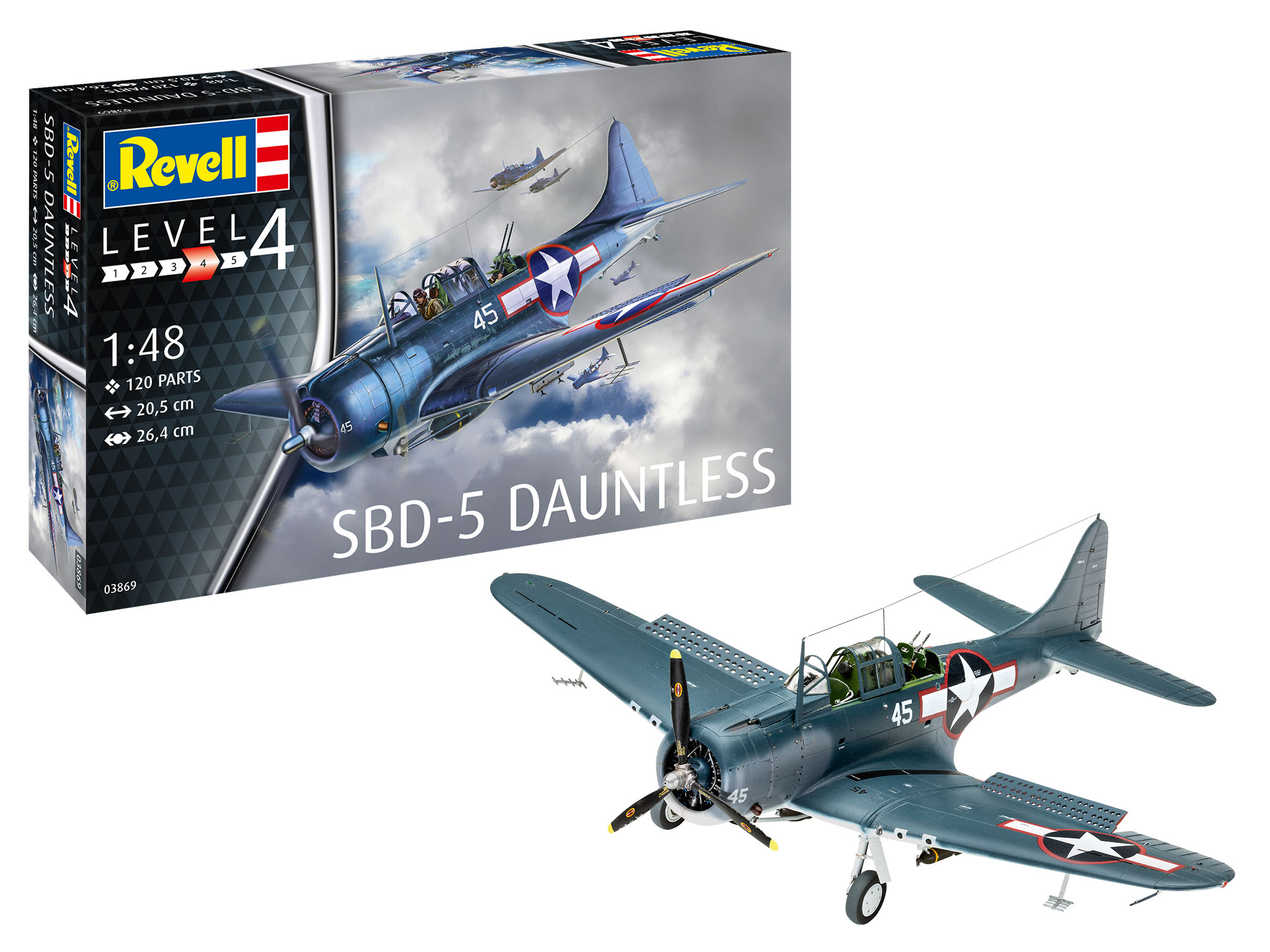 Plastikový model letadla 1/48 SBD-5 Dauntless Navyfighter - Revell