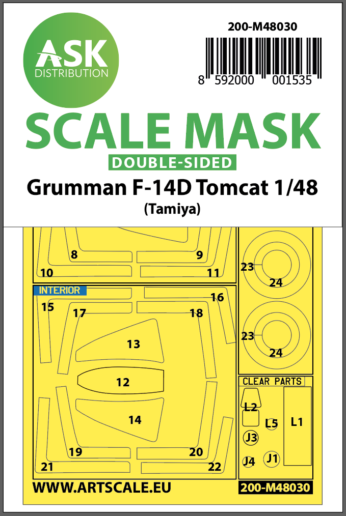 1/48 F-14D double-sided painting mask for Tamiya