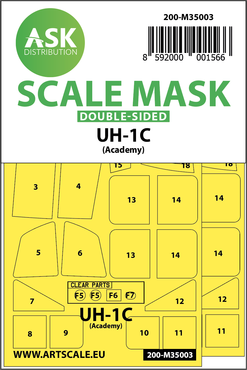 1/35 UH-1C double-sided painting mask for Academy