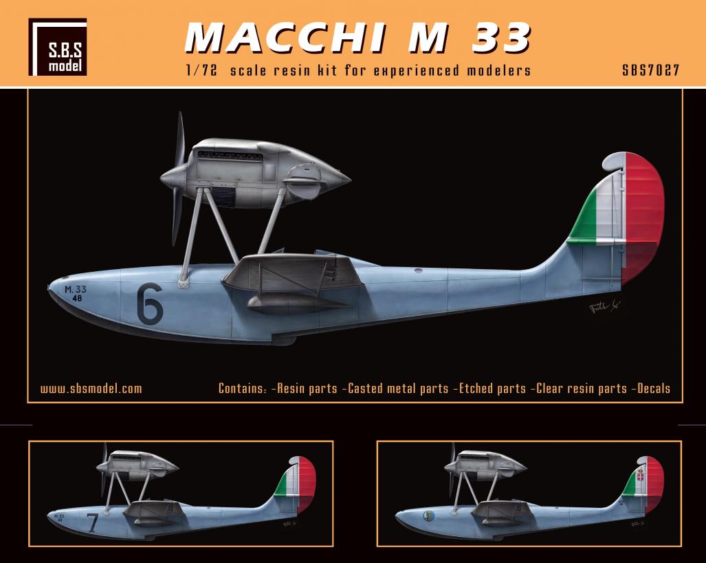 1/72 Macchi M 33 Schneider Trophy - Resin+PE+decal - Full resin kit