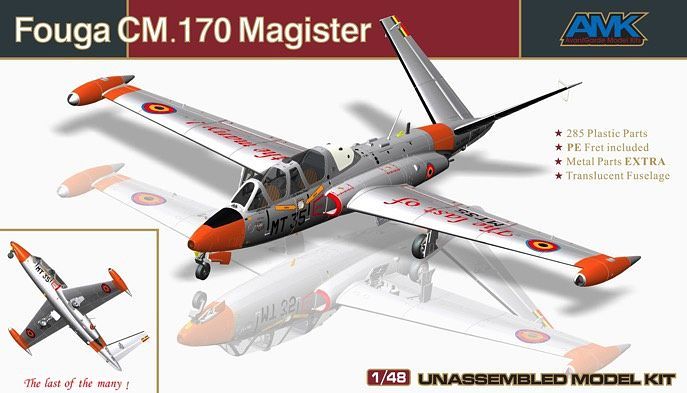 Plastikový model letadla 1/48 Fouga CM.170 Magister - AMK