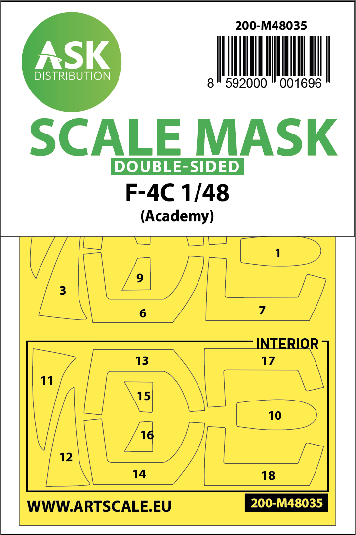 1/48 F-4C double-sided painting mask for Academy